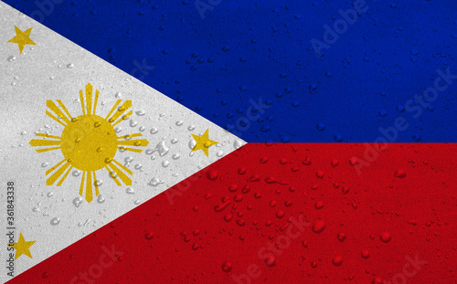 Philippines flag with water drops