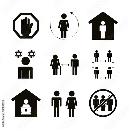 bundle of distance social set icons