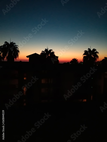 sunset in the city