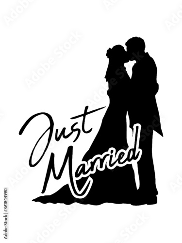 Küssendes Just Married Pärchen 