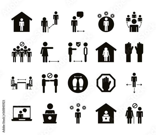 bundle of distance social set icons