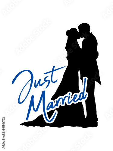 Just Married Küssendes Pärchen 