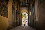  the typical streets of the gothic quarter of Barcelona