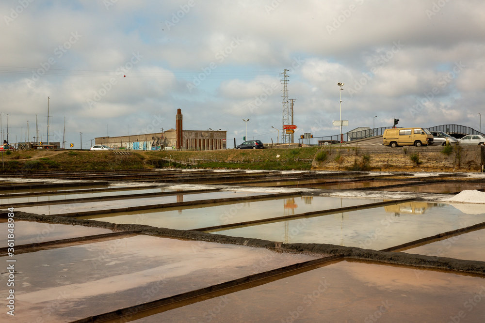 salt pool under overcast sky