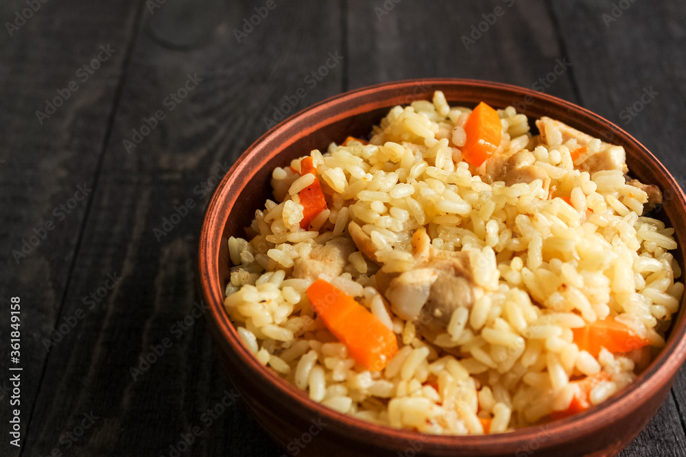 Fried rice with vegetables and meat Fried rice with vegetables and meat