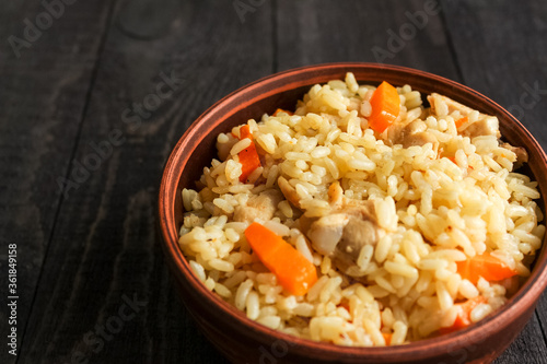 Fried rice with vegetables and meat