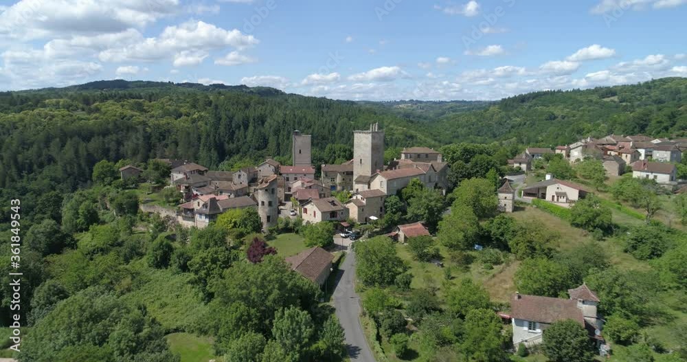 Cardaillac aerial approach, Lot, labelled Les Plus Beaux Villages de France Cardaillac aerial approach, Lot, labelled Les Plus Beaux Villages de France