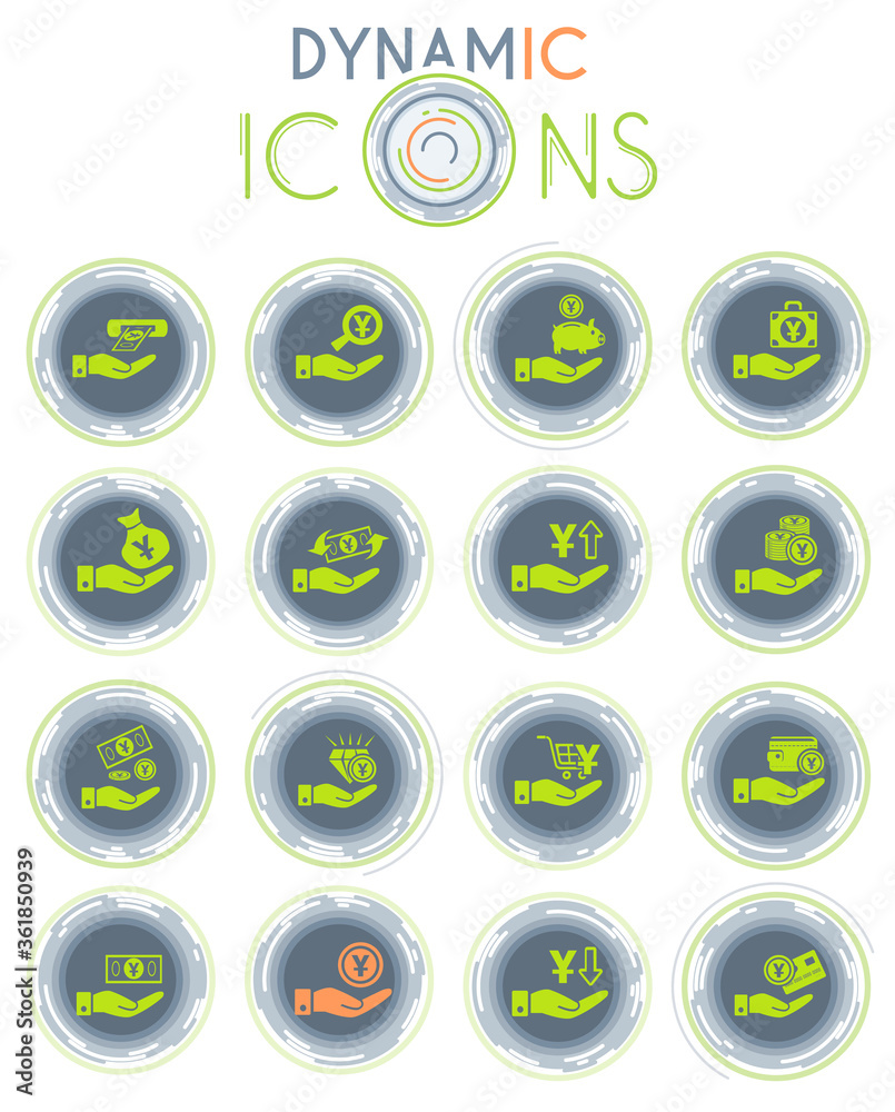 hand and money dynamic icons