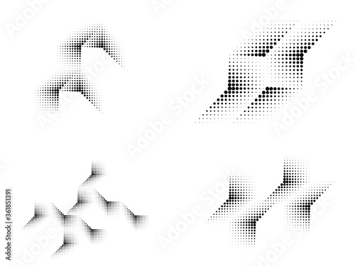 halftone dots vector design elements