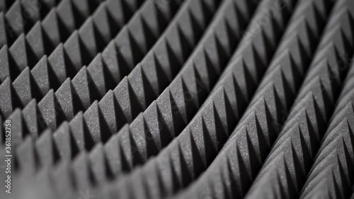 Sound proof acoustic foam padding pyramid closeup
