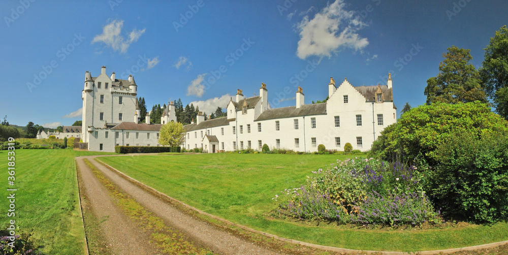Blair Castle near the village of Blair Atholl in Perthshire in Scotland