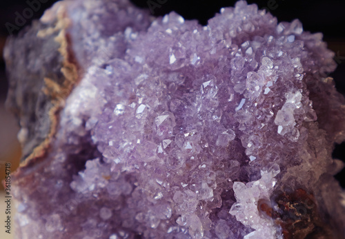 Closeup a Gorgeous Texture of Natural Amethyst Stone Cluster