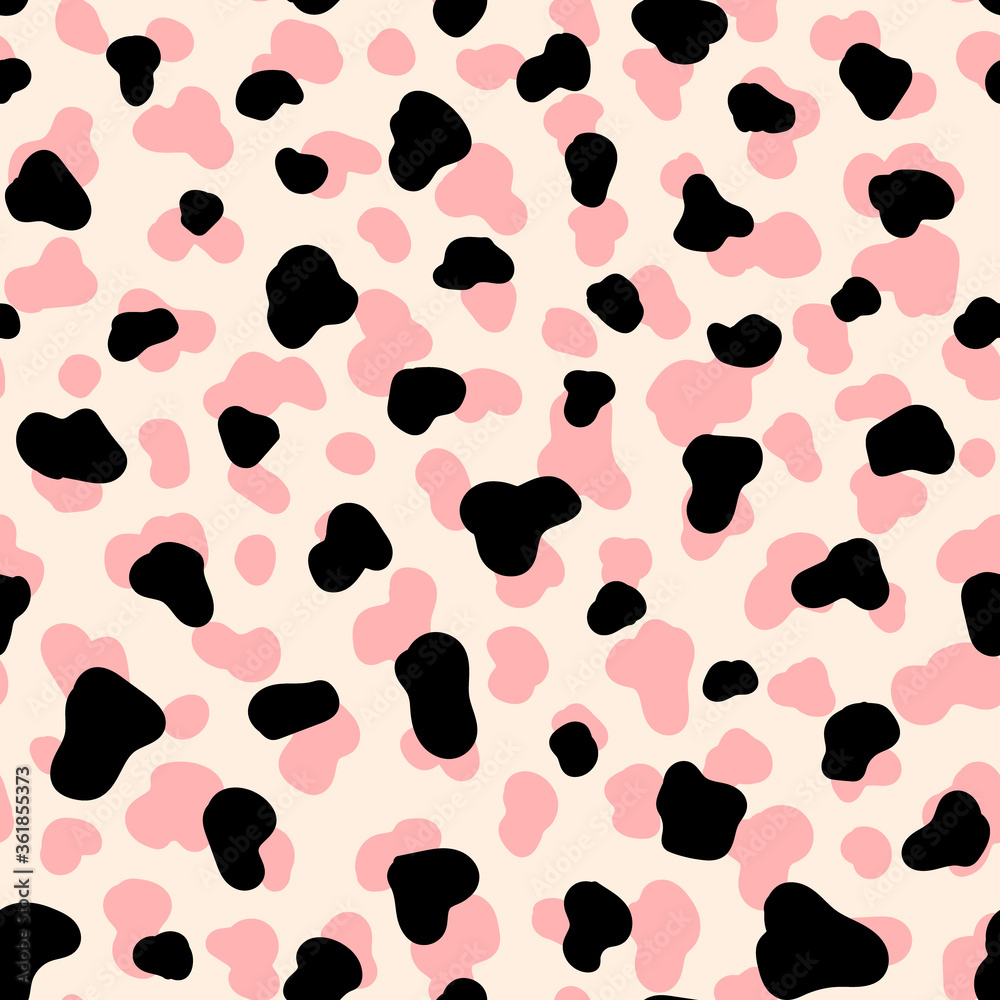 Wild spotted skin or fur texture seamless pattern. Animalistic design. Vector illustration background. Pastel creamy colored wallpaper. Wild spotted skin or fur texture seamless pattern. Animalistic design. Vector illustration background. Pastel creamy colored wallpaper.