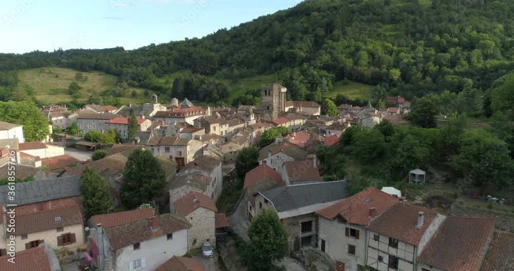 Blesle aerial approach, Haute-Loire, labelled Les Plus Beaux Villages de France Blesle aerial approach, Haute-Loire, labelled Les Plus Beaux Villages de France