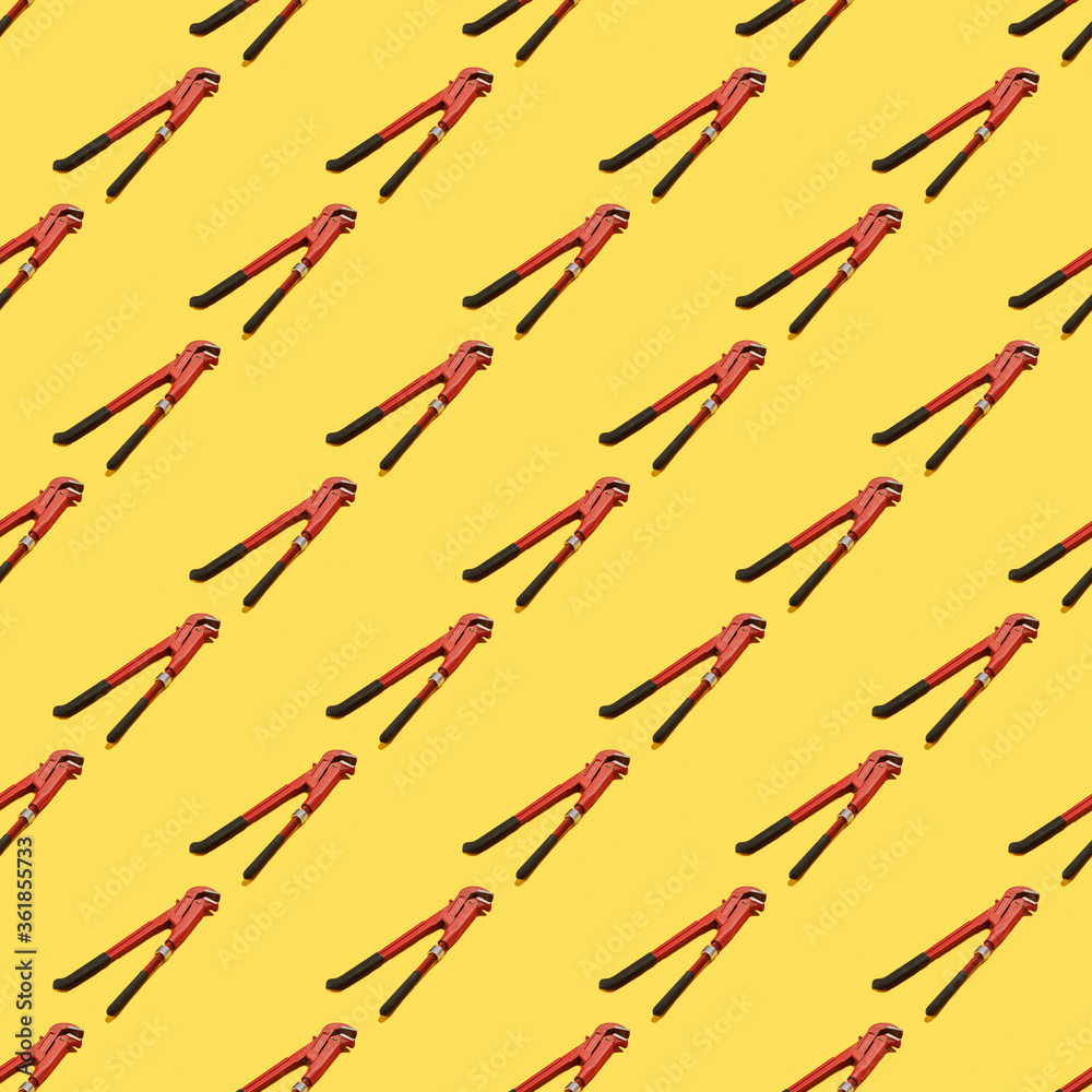 custom made wallpaper toronto digitalA monkey wrench seamless pattern on the yellow background. background backdrop. texture for design.