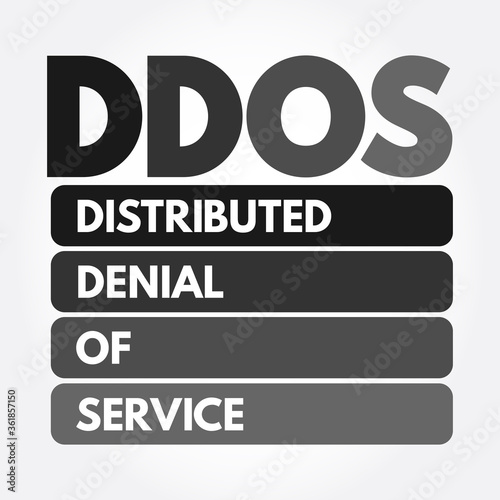 DDoS - Distributed Denial of Service acronym, technology concept background