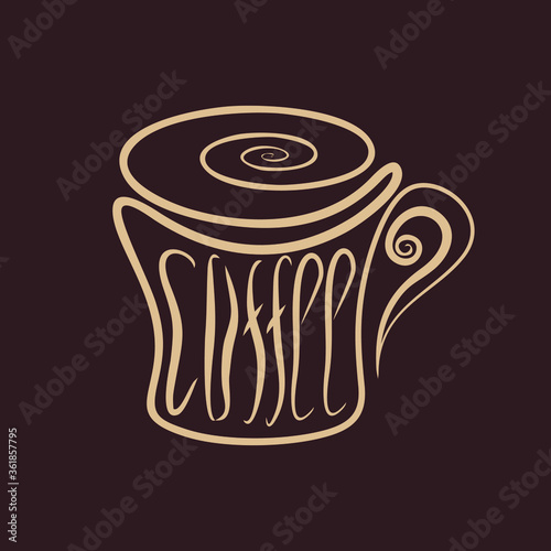 Coffee shop logo design template. Vector illustration