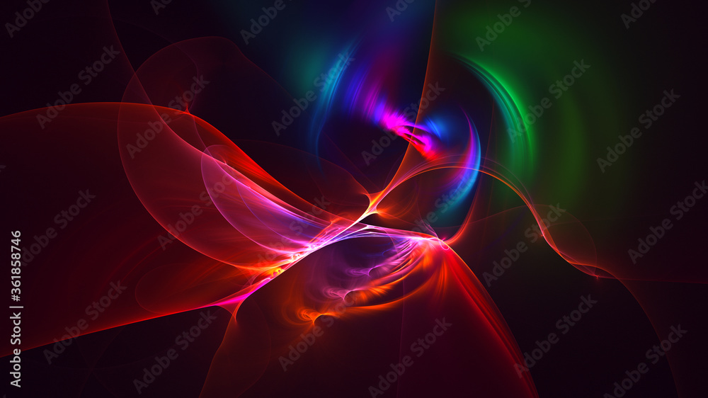 3D rendering abstract fractal light background