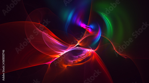 3D rendering abstract fractal light background photo