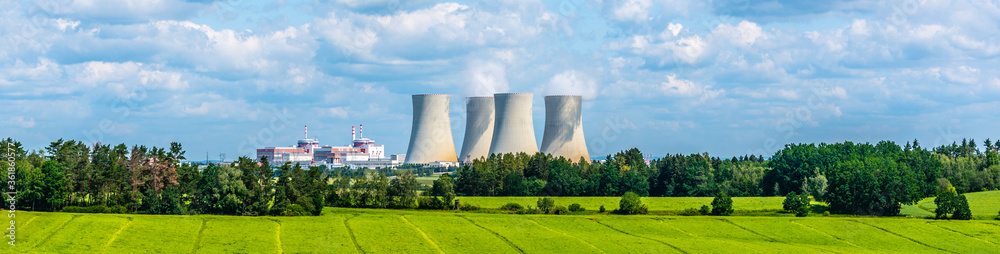 Nuclear power plant on the background of beautiful green summer meadow. Temelin, Czech Republic Nuclear power plant on the background of beautiful green summer meadow. Temelin, Czech Republic
