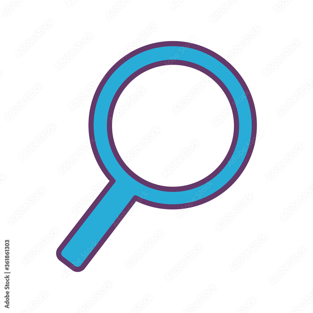 Lupe line and fill style icon design, Tool search and magnifying glass theme Vector illustration Lupe line and fill style icon design, Tool search and magnifying glass theme Vector illustration