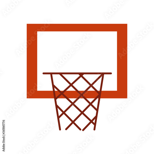 basket of basketball flat style icon design, Sport hobby competition and game theme Vector illustration
