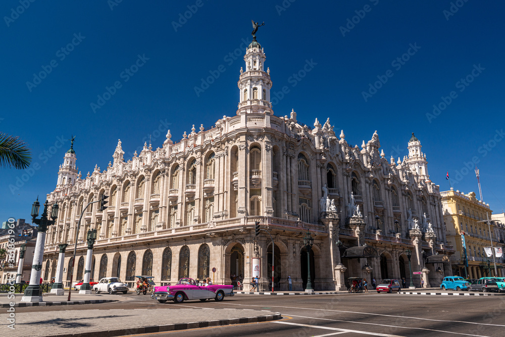 Fototapeta premium Gran Teatro de Habana Alicia Alonso, Havana, Cuba. It hosts the National Ballet of Cuba and presentations of the International Ballet Festivals of La Habana.