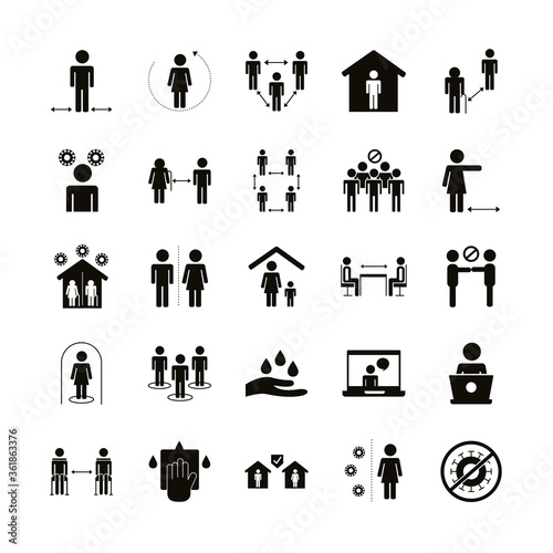 bundle of distance social set icons