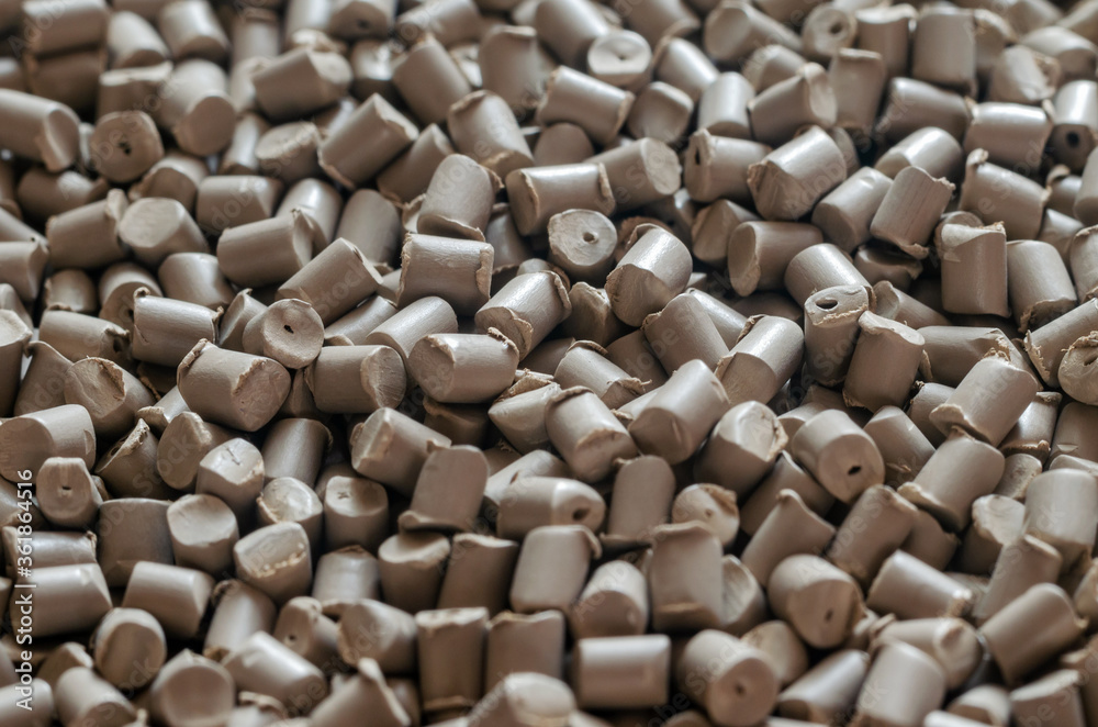 Fototapeta premium Gray polymer dye in granules, background texture
