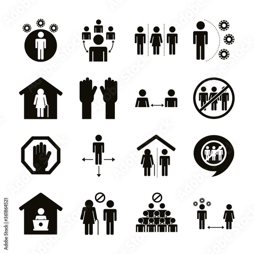 bundle of distance social set icons