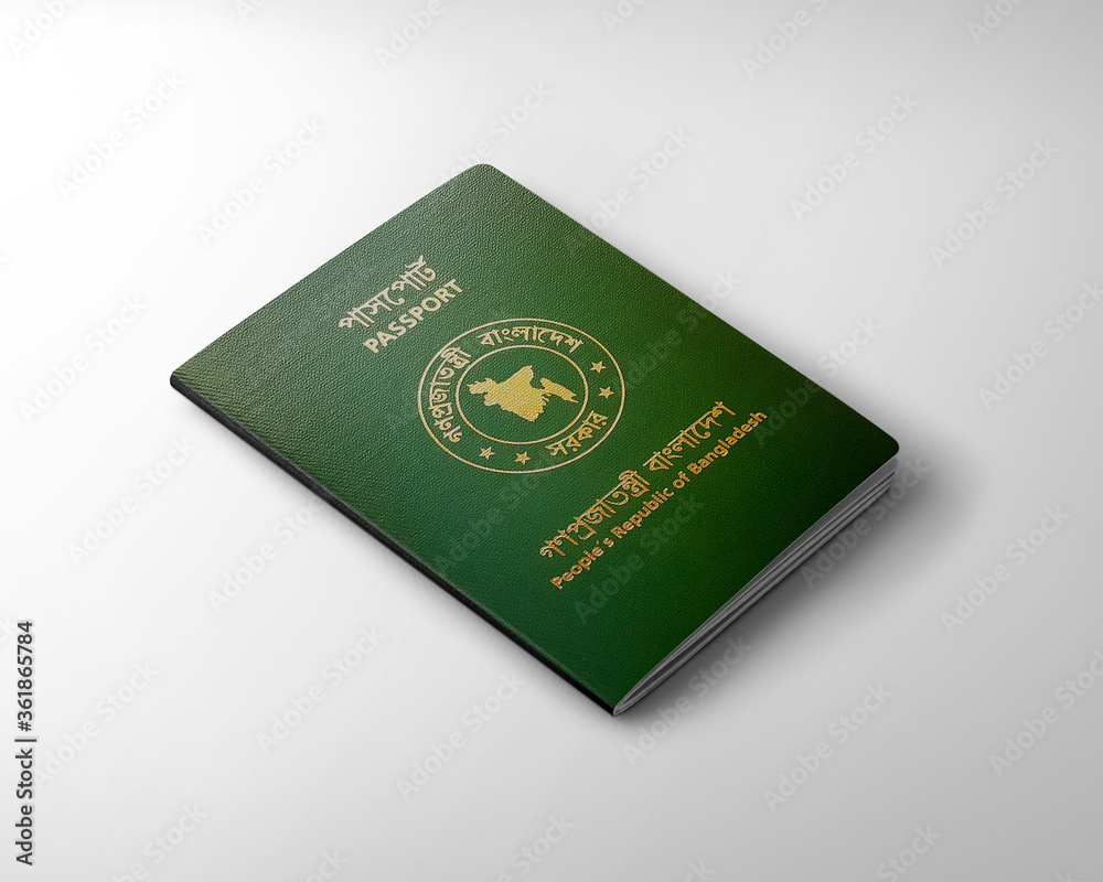 Bangladesh passport isolated on white background Bangladesh passport isolated on white background