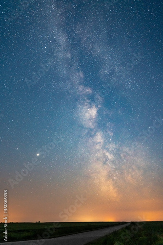 Milky Way stars and galaxies with views of night sky.
