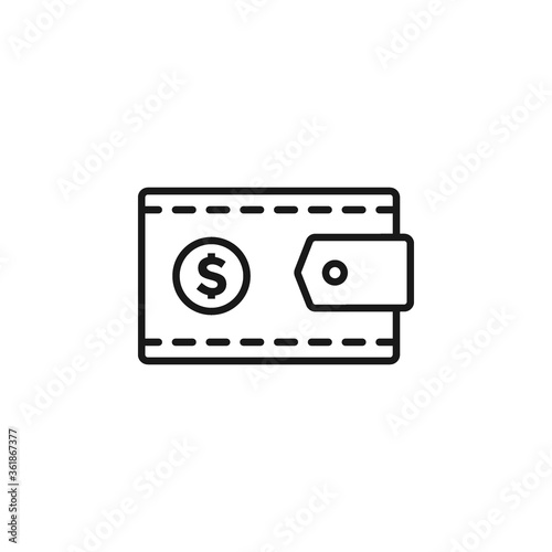Wallet icon flat vector illustration