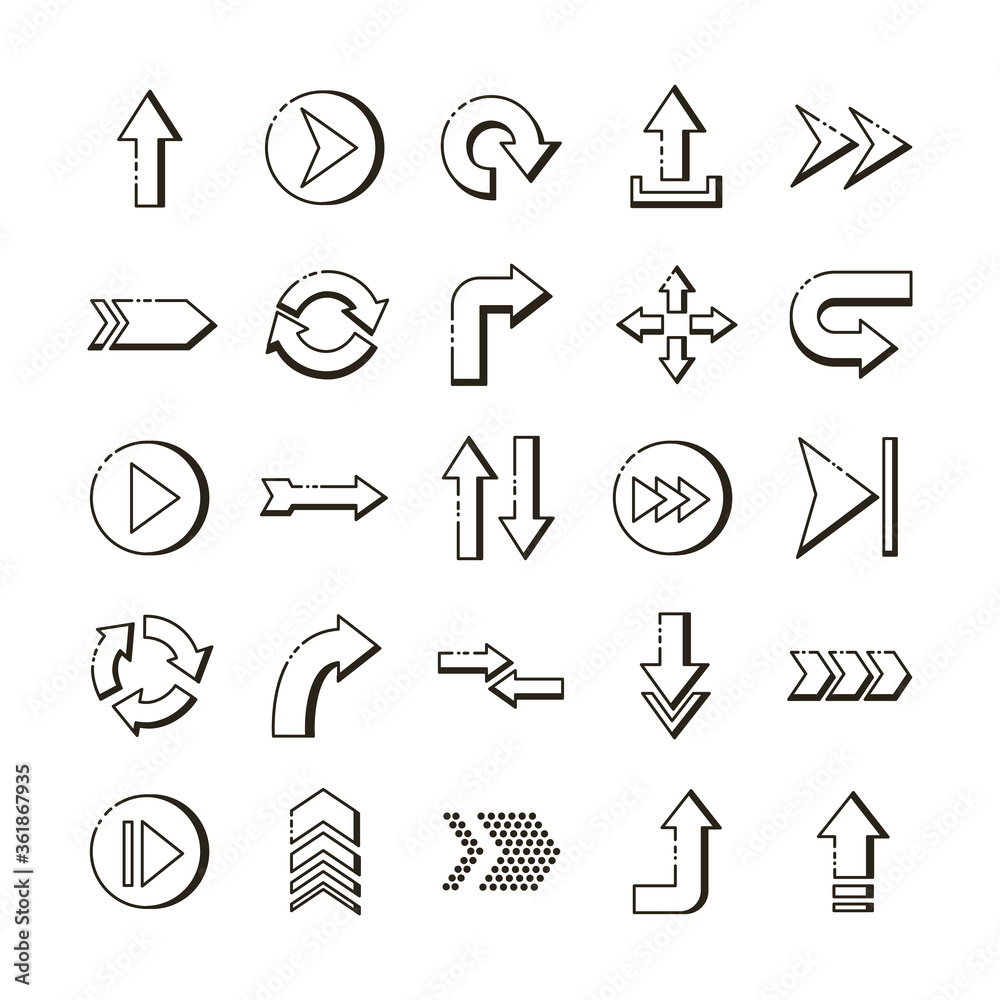 bundle of arrows set icons bundle of arrows set icons