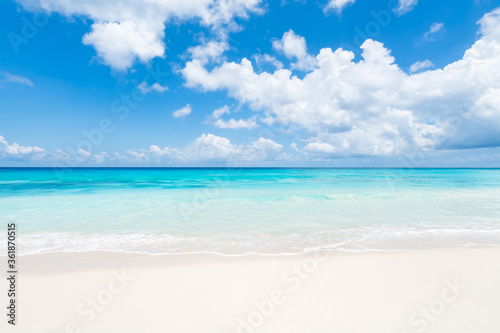 Tropical beach in the South Sea with turquoise water and white sand © eyetronic