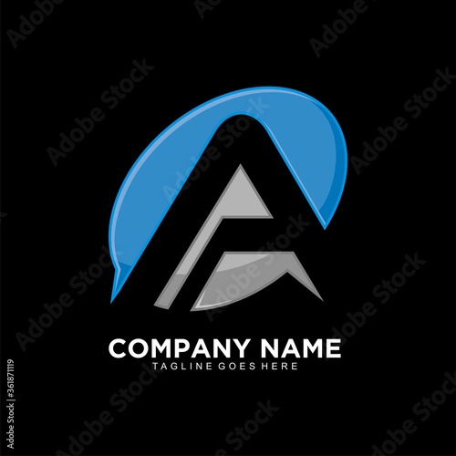 Free Download A initial logo simple design isolated on black background - GFXLoad