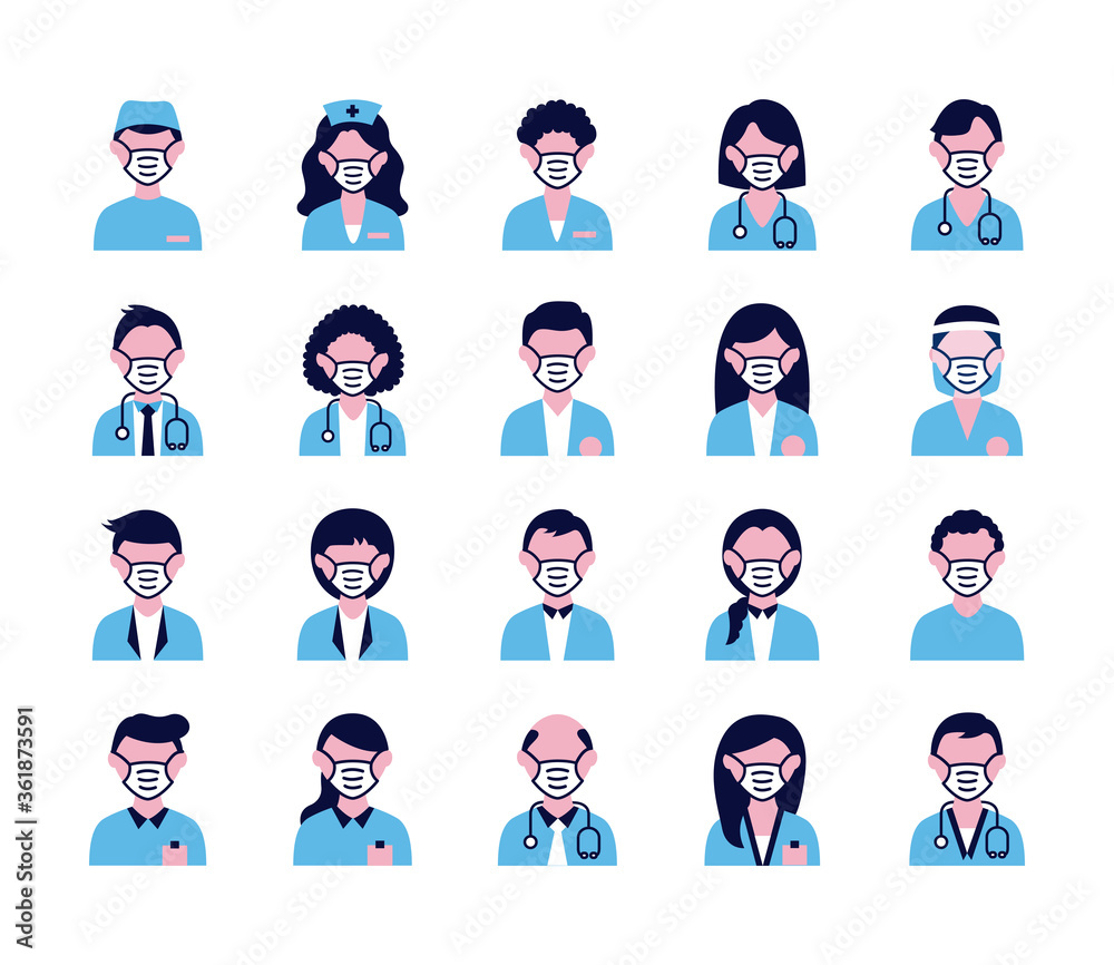 group of people and doctors wearing medical masks group of people and doctors wearing medical masks