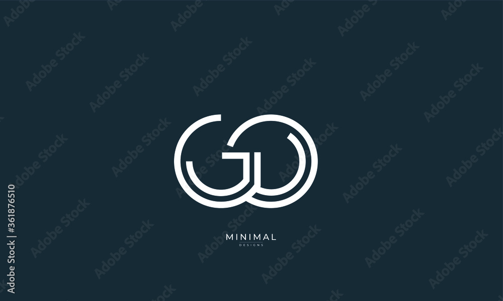 Alphabet letter icon logo GO Alphabet letter icon logo GO