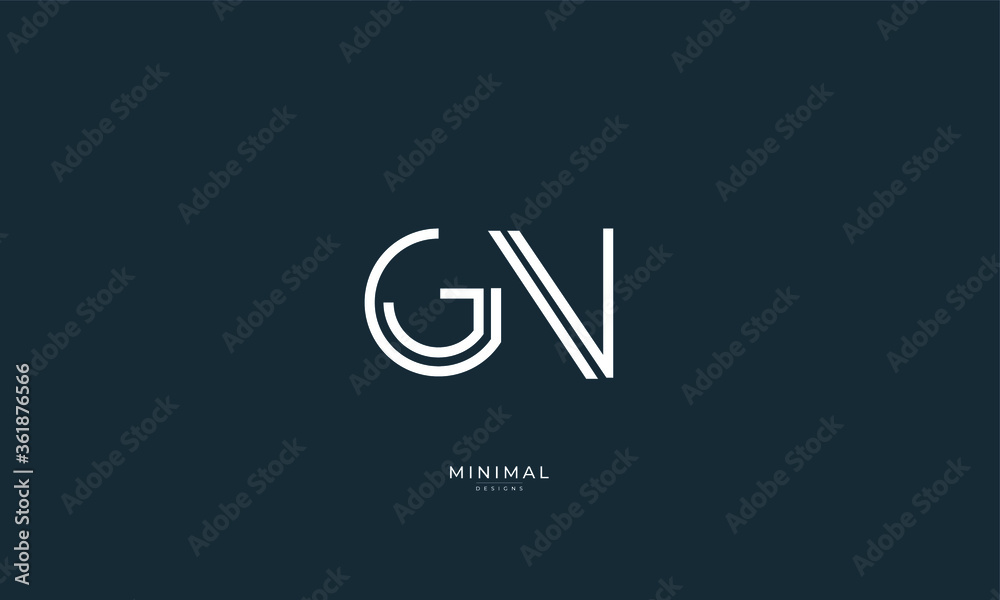 Alphabet letter icon logo GN
