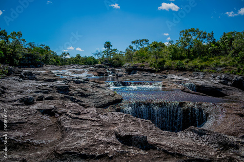 Caño Cristales - in low waters it is easy to see the rock shapes. photo