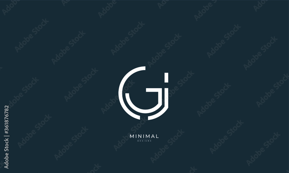 Alphabet letter icon logo GJ