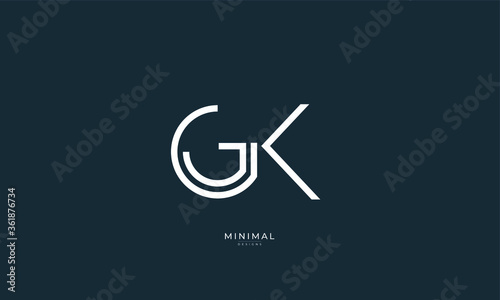 Alphabet letter icon logo GK