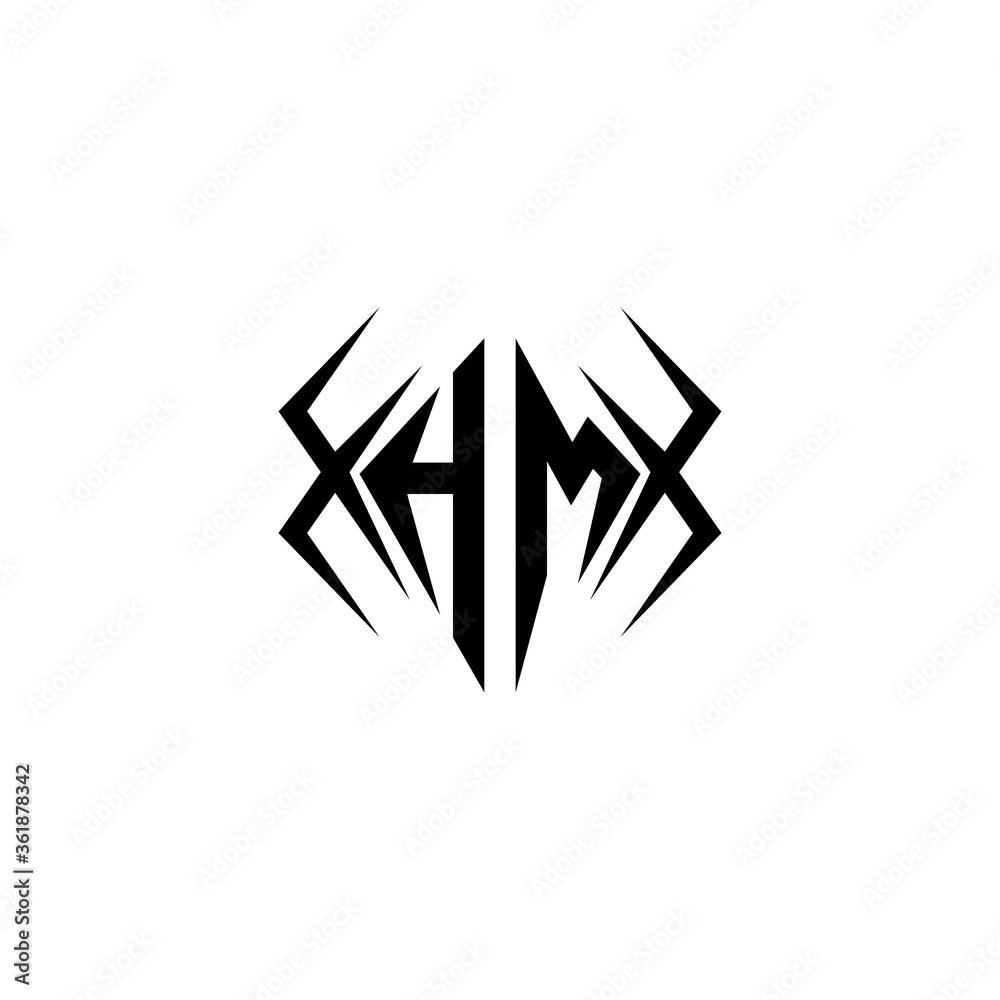 Initial hm logo design with cool style Royalty Free Vector