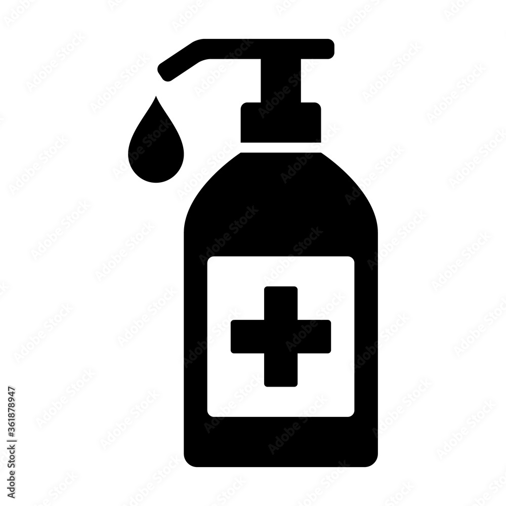 Sanitize or sanitizer bottle with disinfectant soap flat vector icon for medical apps and websites Sanitize or sanitizer bottle with disinfectant soap flat vector icon for medical apps and websites