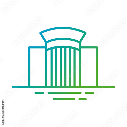 elegant building front facade gradient style