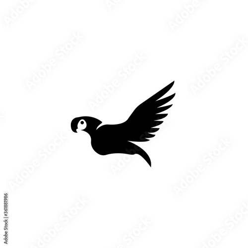 Artistic stylized parrot icon. Silhouette birds. Creative art logo design. Vector illustration.