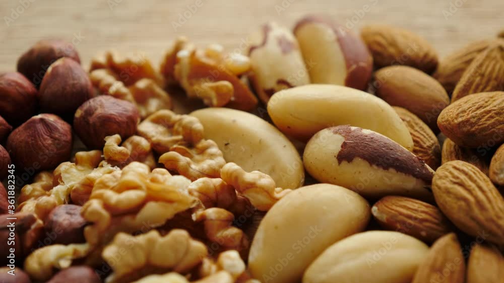 Close up of assorted nuts. Natural background made from different kinds of nuts Close up of assorted nuts. Natural background made from different kinds of nuts