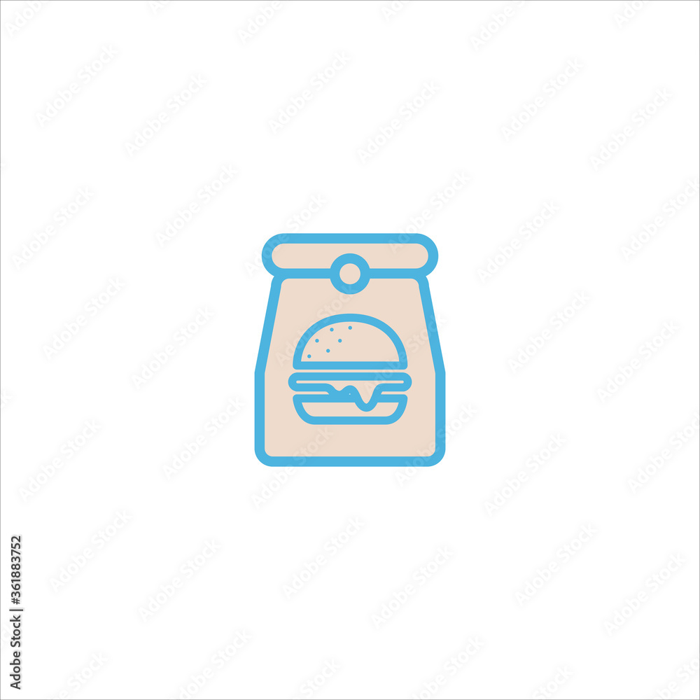 take away food delivery icon flat vector logo design trendy