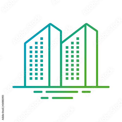 buildings constructions facades city gradient style icons