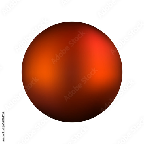 Golden brown sphere, round shape, vector illustration.